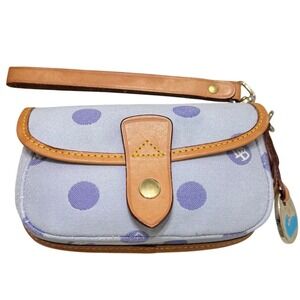 Dooney & Bourke Polka Dot Monogram Flap Wristlet Womens Small Lavender M6371703